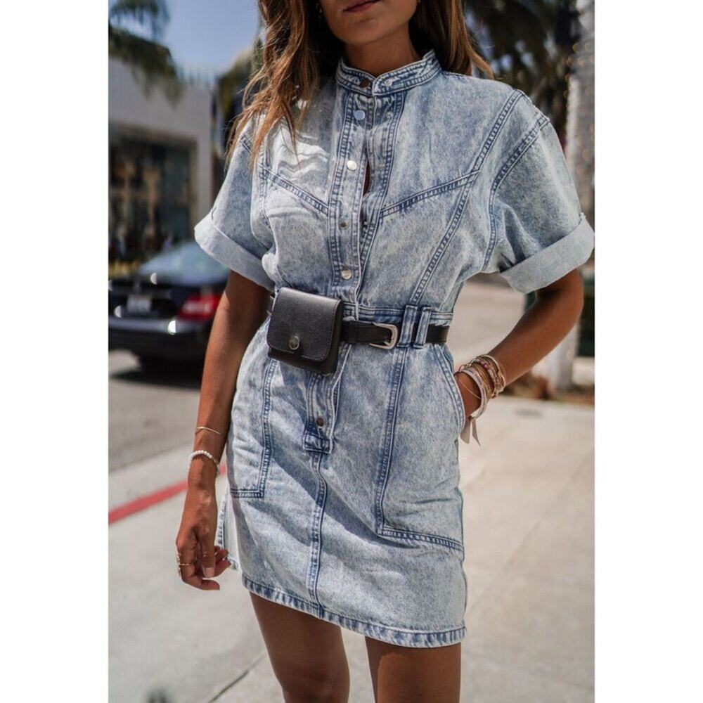 Topshop Acid Denim Mini Shirtdress 2
